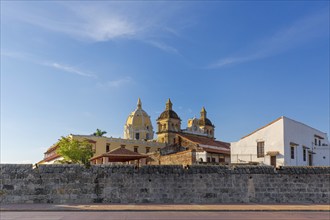 Famous colonial Cartagena Walled City (Cuidad Amurrallada) and its colorful buildings in historic