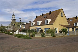 Village view with Wadden Church, (Waddenkerk), De Cocksdorp, Texel, Holland, Netherlands