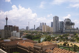 Colombo skyline, in front the former government palace, Western Province, Sri Lanka, Asia