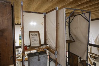 Holdrege, Nebraska - Voting booths on display at the Nebraska Prairie Museum.