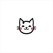 A simple cartoon cat with a white background, AI generated