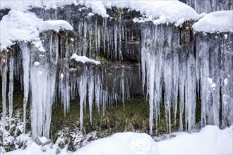 Winter, icicles, Oberallgäu, Allgäu, Bavaria, Germany, Europe