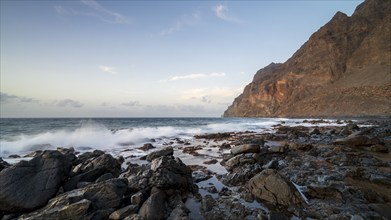 Playa del Ingles beach, La Playa district in Valle Gran Rey, La Gomera, Canary Islands, Spain,