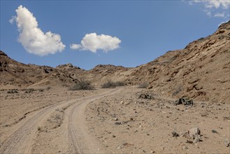 Gravel road in the Namib-Naukluft National Park near Swakopmund, Namibia, Africa