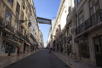 Shopping street, Rua Aurea, Baixa neighbourhood, Lisbon, Portugal, Europe