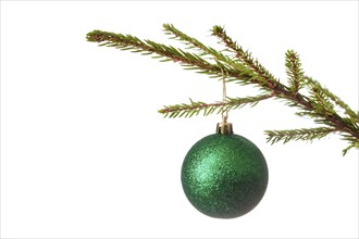 Christmas celebration holiday background with copyspace, Christmas-tree decoration bauble on