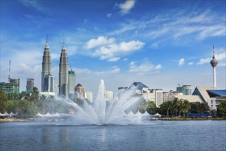 Kuala Lumpur skyline. View over Titiwangsa Lake. Kuala Lumpur, Malaysia, Asia