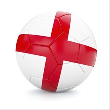 3d rendering of England soccer football ball with English flag isolated on white background