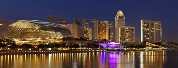 Singapore cityscape skyline night panorama