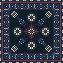 Traditional Latvian embroidery seamless pattern, vector illustration