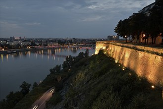 View from Petrovaradin Fortress of Liberty Bridge over the Danube, Novi Sad, Vojvodina province,