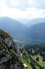 View from the Wendelstein into the surroundings, August, Bavaria, Germany, Europe