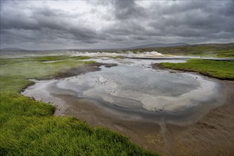 Hot spring, Hveravellir geothermal area, Icelandic Highlands, Suðurland, Iceland, Europe