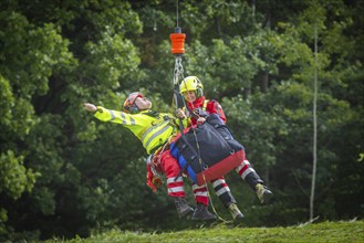 Winch rescue training of the rescue helicopter, Christoph 62, on the occasion of the 50th