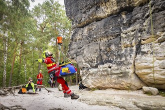 Winch rescue training of the rescue helicopter, Christoph 62, on the occasion of the 50th