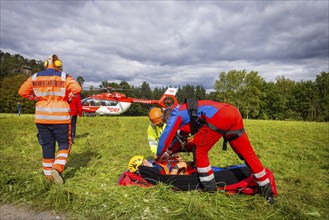 Winch rescue training of the rescue helicopter, Christoph 62, on the occasion of the 50th