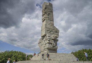 Granite memorial to the defenders of Westerplatte near Gdansk, Pomeranian Voivodeship, Poland,