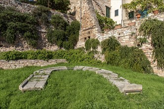 Il Foro Tomano, Roman Forum, Spello, Umbria, Italy, Europe