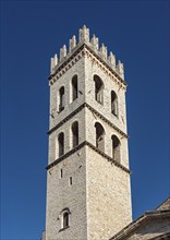 Torre del Popolo, Church of Santa Maria sopra Minerva, Piazza del Comune, Assisi, Umbria, Italy,