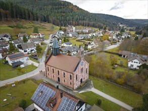 Small village in autumn, Enzklösterle, Black Forest, Germany, Europe