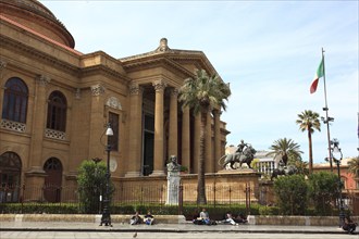 Old town of Palermo, Teatro Massimo, the opera house in the style of historicism on the Piazza