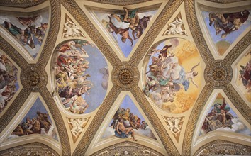 Ceiling of the church in the Certosa di San Martino on Vomero above Naples, Campania, Italy, Europe