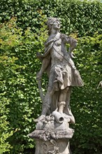 Figure in the park, Veitshöchheim Palace, former summer residence of the prince bishops of