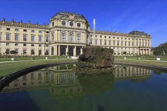 The Würzburg Residence and Court Garden with Garden Fountain, Park Side, UNESCO World Heritage