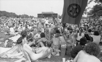 Rock fans met for Rock Against the Right on 14.06.1980 in Frankfurt/M, Germany, Europe