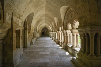 Cloister of the Cistercian Abbey of Fontenay, Unesco World Heritage Site, Cote d'Or, Burgundy,