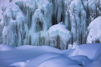 Frozen waterfall, Öxarafoss, Thingvellir National Park, Golden Circle, Sudurland, Iceland, Europe