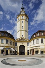 Herrieder Tor, 1712, 1757, 47 metres high, octagonal, tower, gate tower, tower clock, by master