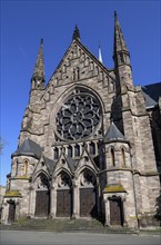 Side portal of the Église Saint-Paull, Calvinist church, Strasbourg, Département Bas-Rhin, Alsace,