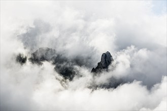 Mountain landscape and clouds, Lescun, Département Pyrénées-Atlantiques, Region Nouvelle-Aquitaine,