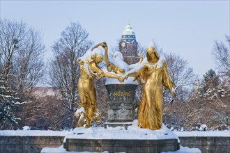 Mozart monument, the sculpture by the Berlin sculptor Hermann Hosaeus, erected in 1907, shows the