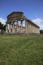 The Athenaion, Temple of Ceres or Temple of Athena in Paestum, Campania, Italy, Europe