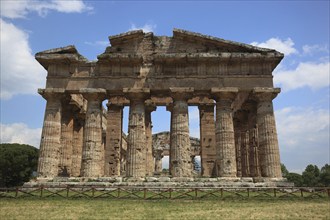 The Athenaion, Temple of Ceres or Temple of Athena in Paestum, Campania, Italy, Europe