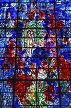 Monumental stained glass window La Paix, the Peace, by Marc Chagall in the Chapelle des Cordeliers,