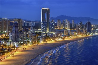 Skyline of Benidorm with the high-rise Intempo, with 192 metres the highest residential building in