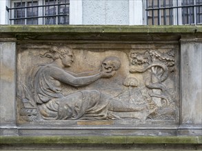 Ornaments and reliefs in the Old Town of Gdansk, Poland, Europe