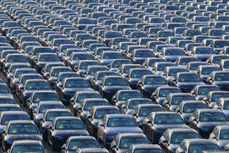 Large number of cars on assembly point, Brand Audi, Germany, Europe