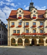 Historic town hall on the market square of Sigmaringen, Baden-Württemberg, Germany, Europe