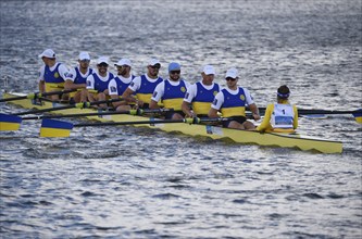 Rowing Eight, Rowing 8, Ukrainian National Team at the Canal Cup on the Kiel Canal. Rowing