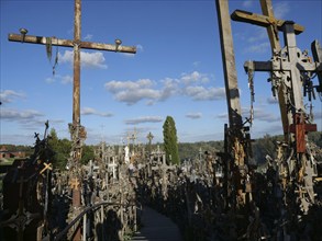 The Hill of Crosses is a Catholic and tourist pilgrimage site and one of the sights, Hill of