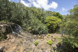 Upper Ho'opi'i Falls on Kapaa Stream, Kauai, Hawaii, USA, North America