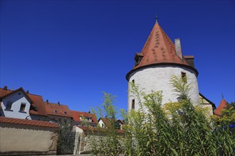 Germany, Middle Franconia, town of Weissenburg, tower of the town wall, the Scheibleinsturm, built