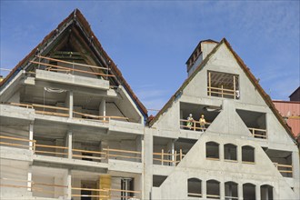 New construction, concrete, construction site, housing construction, Motlawska, Gdansk, Pomeranian