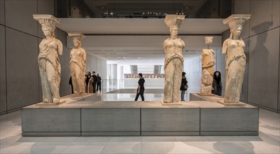 Columned Figures of the Erechtheion or the Temple of Athena Polias, Interior, Acropolis Museum,