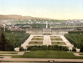 Schönbrunn Palace, Vienna, Austria, c. 1890, Historical, digitally restored reproduction from a