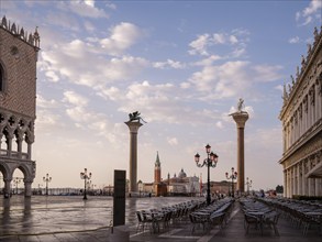 Piazetta San Marco, St Mark's Square, Doge's Palace on the left, Church of San Giorgio Maggiore in